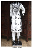 Black and White Chikankari Embroidered Cotton Co-Ord Set for women -DEEP001CSA