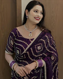 Pooja , Soft Fandy Satin Silk Saree with Stitched Blouse for women -JAI001FS