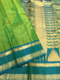 Meenakumari , Green shade elegant Kanjeevaram Silk Saree for women -SACHI001GS