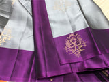 Banumathi , Purple and Grey combination Kanjivaram Silk Saree for Women -SACHI001PRG