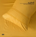 Kaरीगरी SUPERKING 110•110 HAND EMBROIDERED PURE COTTON 400TC SOLID PREMIUM BEDSPREAD -PREET001BSA&nbsp;
