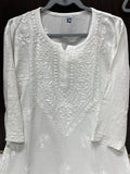 S&Z CHIKANKARI , Holi Special Pure White Kurti Palazzo and Dupatta-RIDA001KPD