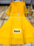 Yellow Premium Mul Chanderi A-Line Kurta Set for women -SOC001YKS