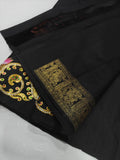 Tanjore Silk Beauty , Pure Black Kanjiavaram Silk Saree with Exclusive Hand painted Tanjore  Art -SACHI001BSTA