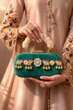 Gaj Ghungroo collection Designer Lustrous Green Clutch for Women -AKSH001GRC