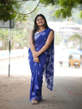 Banani , Beautiful Batik Printed Blue Georgette Saree for women -DEEP001BS