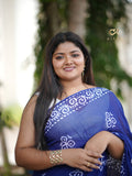 Banani , Beautiful Batik Printed Blue Georgette Saree for women -DEEP001BS