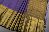 Neelam , Handloom kanchipuram pure silk saree in lavender with navy blue colour designer borders and rich pallu-SRI001BS