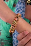 Vydehi , Antique Finish Minakari Openable Bangle for women -LR001MKB