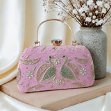 Combo of 6 , Embroidered Swan Clutch Bags for Gifting-ANUB001SC