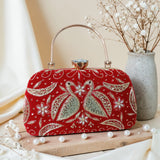 Combo of 6 , Embroidered Swan Clutch Bags for Gifting-ANUB001SC