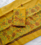 Yellow shade Kota hand embroidery saree and blouse -DIYA001YS