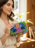 Blue Bird in the Sky , All over seed bead Envelope Clutch Bag for women -SHRINGA001BB
