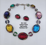 Tarasha , elegant Designer Multi shade stone necklace set for women -JAYDU001MS