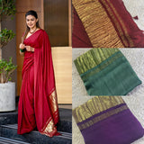 South Indian Celebrity Anushree Inspired Plain modal silk with Zari pallu-KERAL001AS