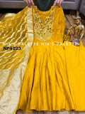 NP4223 Yellow Premium mul chanderi anarkali kurta with  pant and dupatta -SOC001YS
