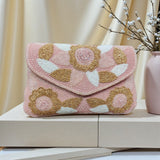 Combo of 7 , Floral Luxe Envelop Beautifully crafted Envelope style clutches  adorned with Floral embroidery bead work -AKSH001CCB