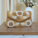 Combo of 7 , Floral Luxe Envelop Beautifully crafted Envelope style clutches  adorned with Floral embroidery bead work -AKSH001CCB