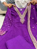 Premvati , Elegant Chanderi Anarkali Kurti Pant Duppatta set -ANUB001P
