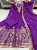 Premvati , Elegant Chanderi Anarkali Kurti Pant Duppatta set -ANUB001P
