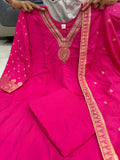 Premvati , Elegant Chanderi Anarkali Kurti Pant Duppatta set -ANUB001PK