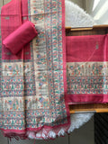 Earthy Pink shade Digital Madhubani Printed Tussar Top &  Dupatta with Bottom-DIYA001PT