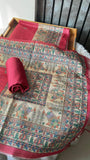 Earthy Pink shade Digital Madhubani Printed Tussar Top &  Dupatta with Bottom-DIYA001PT