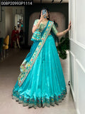Beautiful Soft silk Paithani Lehenga Top and Duppatta with Potli Bag for women -DF3001LB