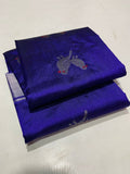 Little Birds , Indigo  Blue Shade Pure chanderi handloom saree for women -NAGMA001BS