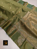 Pastel Green shade Beautiful Soft  Mysore crape silk saree for women- TREND001GM