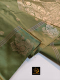 Pastel Green shade Beautiful Soft  Mysore crape silk saree for women- TREND001GM