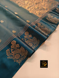 Pastel Blue shade Beautiful Soft  Mysore crape silk saree for women- TREND001BM