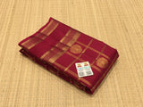 Kanakalatha ,Red Kanjeevaram Silk Saree with Golden Checks Design -SACHI001RSGC