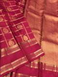 Kanakalatha ,Red Kanjeevaram Silk Saree with Golden Checks Design -SACHI001RSGC