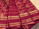 Kanakalatha ,Red Kanjeevaram Silk Saree with Golden Checks Design -SACHI001RSGC