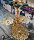 Stylish Golden Serving 3 tier platter for Table Decor -AKSH001TD