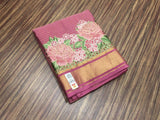 Nayantara , Onion Pink Shade Pure Mysore silk saree With Cutwork and Embroidery work for women -SACHI001PMYSP