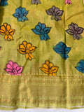 Sushmita , Pink and Green combination  Pen Kalamkari Banglore silk saree for women -SACHI001PK