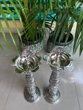 Diwali 2025 German Silver Deepams/Samayees stand with beautiful peacock on top-AKSH001PS