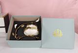 UNIQUE WHITE AND GOLD TWO TEIR BOWL WITH BEAUTIFUL STAND FOR TABLE DECOR-ANUB001FBT&nbsp;