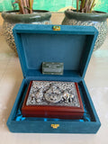999 Silver Plated Tirupati Venkateswara Design dry fruit box (partitioned inside) with premium Velvet Box-ANUB001SB