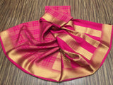 Ashmika , Pink  Golden Cheqered Mysore Silk Saree for Women -SACHI001PMY
