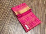 Ashmika , Pink  Golden Cheqered Mysore Silk Saree for Women -SACHI001PMY