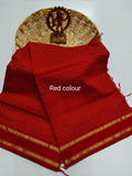 Mangalyam , Red  shade Arani Cotton checkered Cotton saree for women -DIYA001ACE