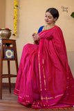 Mangalyam  , Pink  shade Arani Cotton checkered  Cotton saree for women -DIYA001ACC