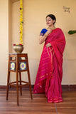 Mangalyam  , Pink  shade Arani Cotton checkered  Cotton saree for women -DIYA001ACC