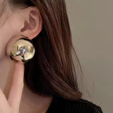 Golden Globe, Beautiful Golden Big Size Ball Shape Earrings for women -JAYDU001GG