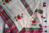 Lotus flowers design mul cotton sari for women -DIA001MCS