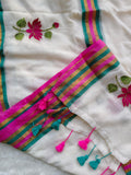 Lotus flowers design mul cotton sari for women -DIA001MCS