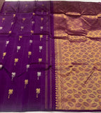 Kalpavriksha Design Purple Kanjivaram Silk Saree for women -SACHI001KD
